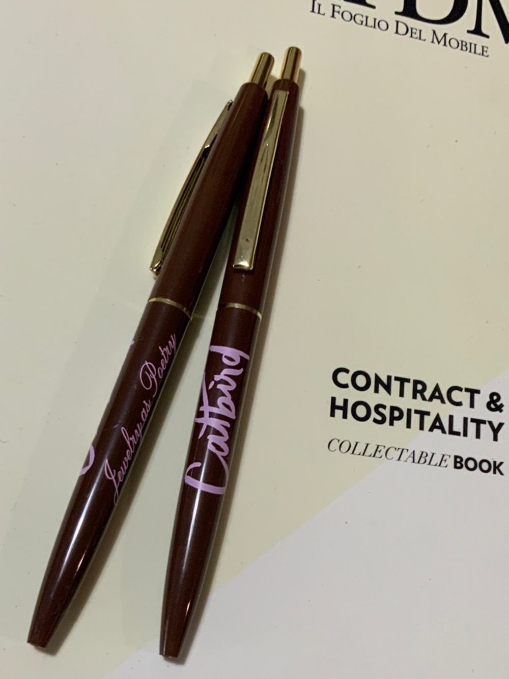Two Catbird Jewelry as Poetry ballpoint pens
